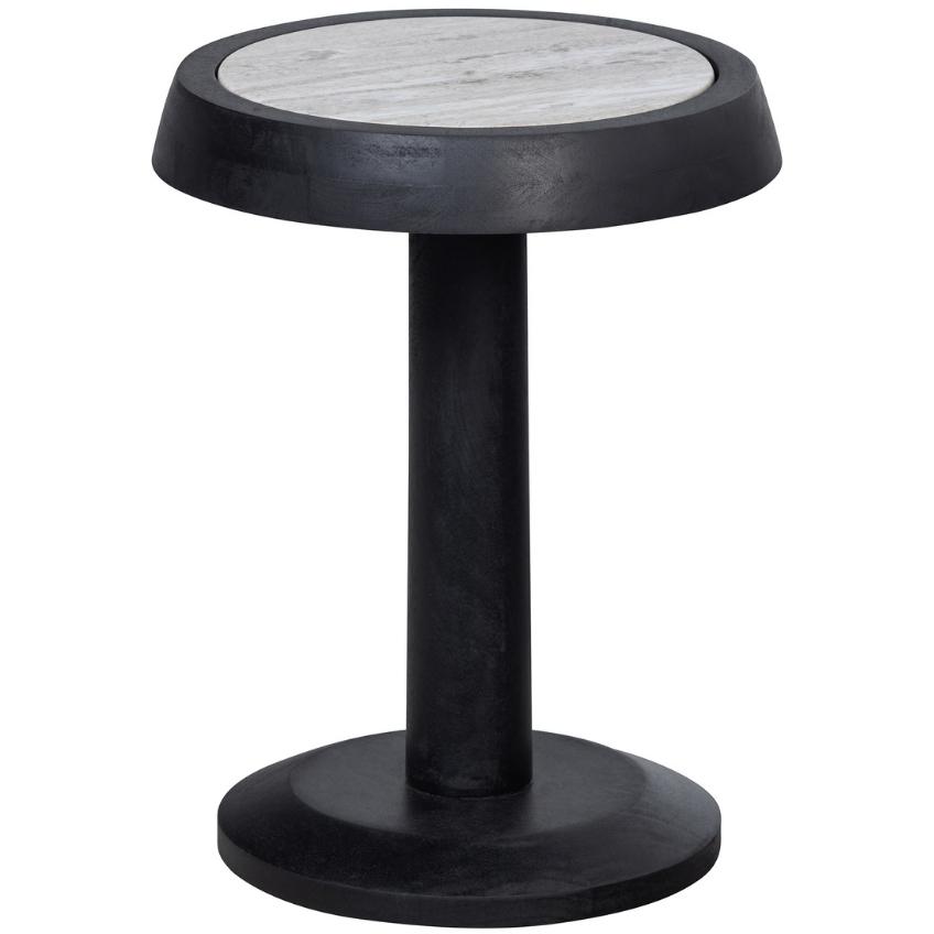 Hoorns Černý mangový odkládací stolek Nae 36 cm Hoorns