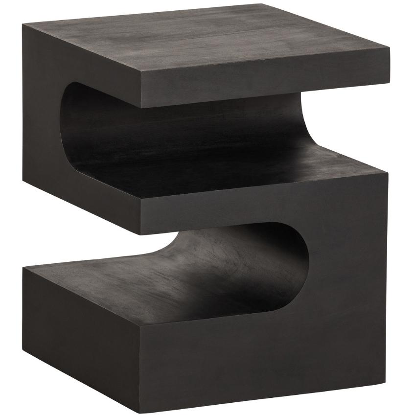 Hoorns Černý mangový odkládací stolek Tamboo 40 x 40 cm Hoorns