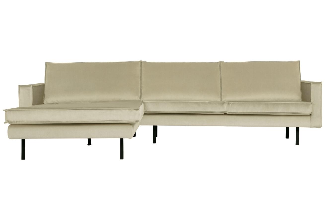 Hoorns Světle zelená sametová rohová pohovka Raden 300 cm