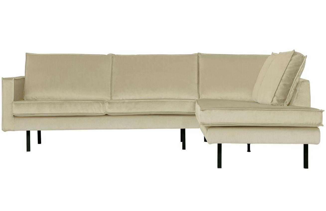 Hoorns Světle zelená sametová rohová pohovka Raden 266 cm