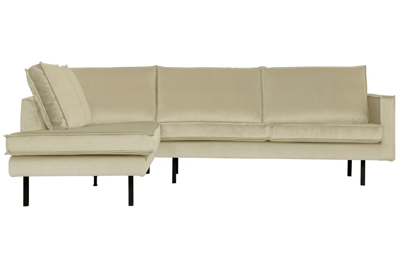 Hoorns Světle zelená sametová rohová pohovka Raden 266 cm