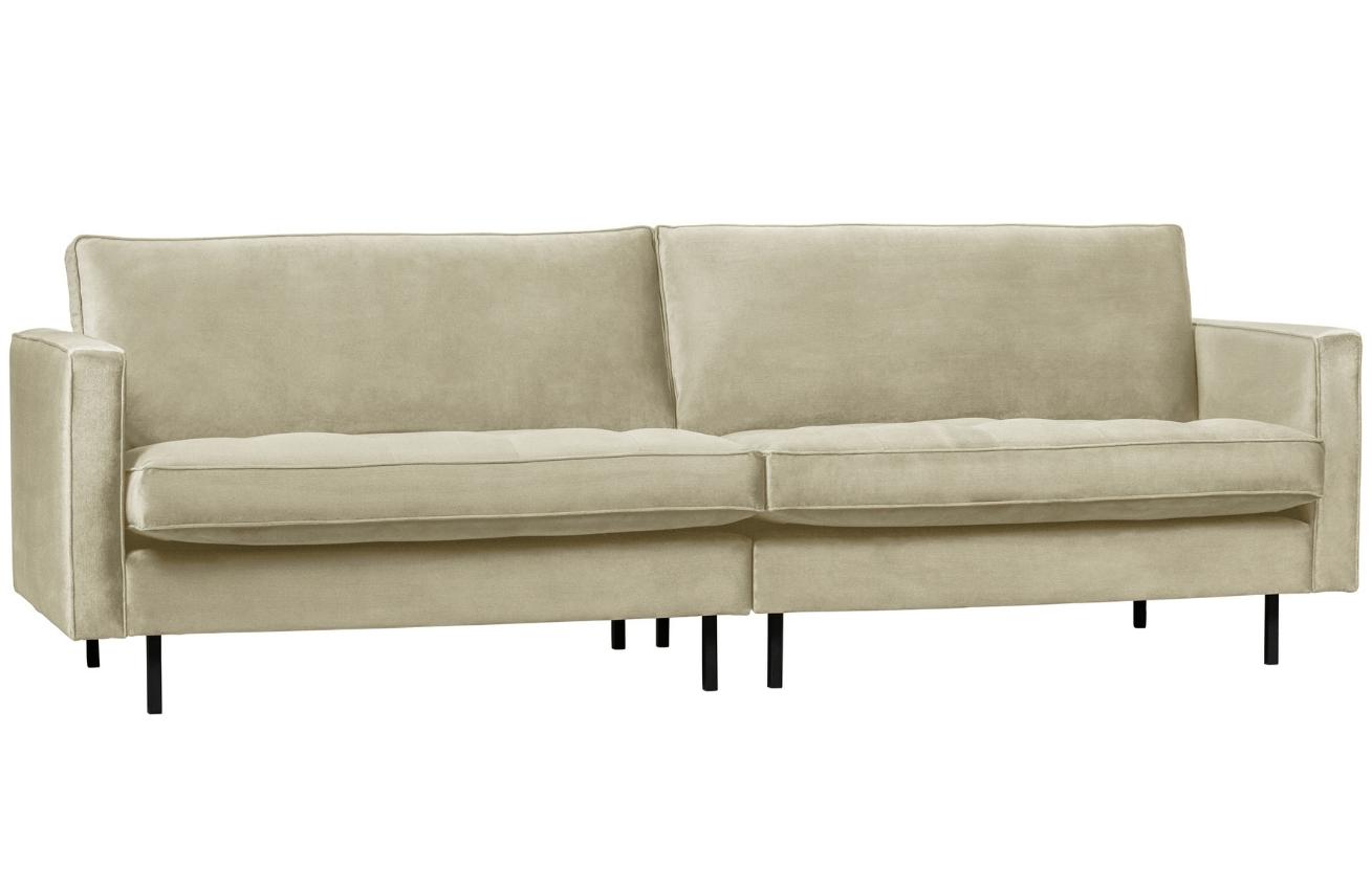 Hoorns Světle zelená sametová třímístná pohovka Raden 275 cm s prošíváním Hoorns