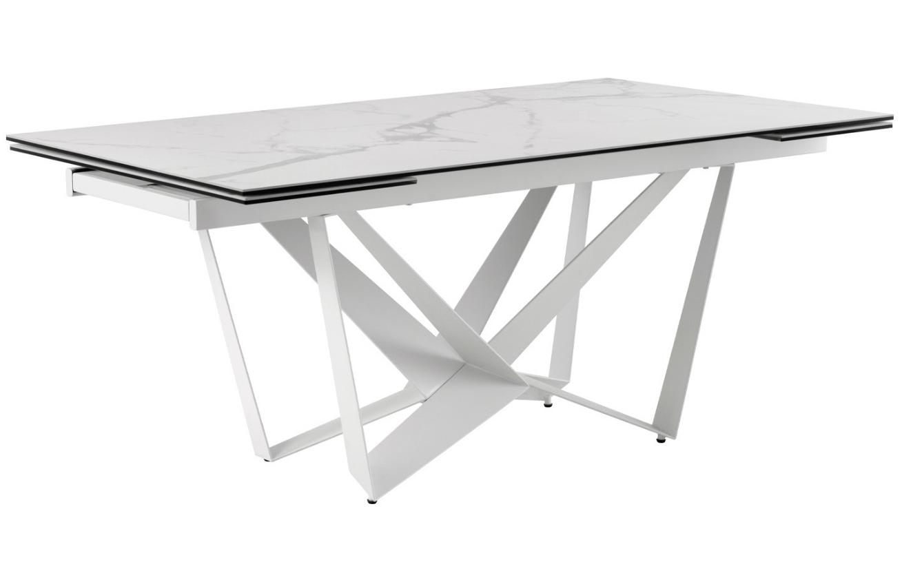 Bílý skleněný rozkládací stůl Somcasa Isia 160 - 240 x 90 cm Somcasa