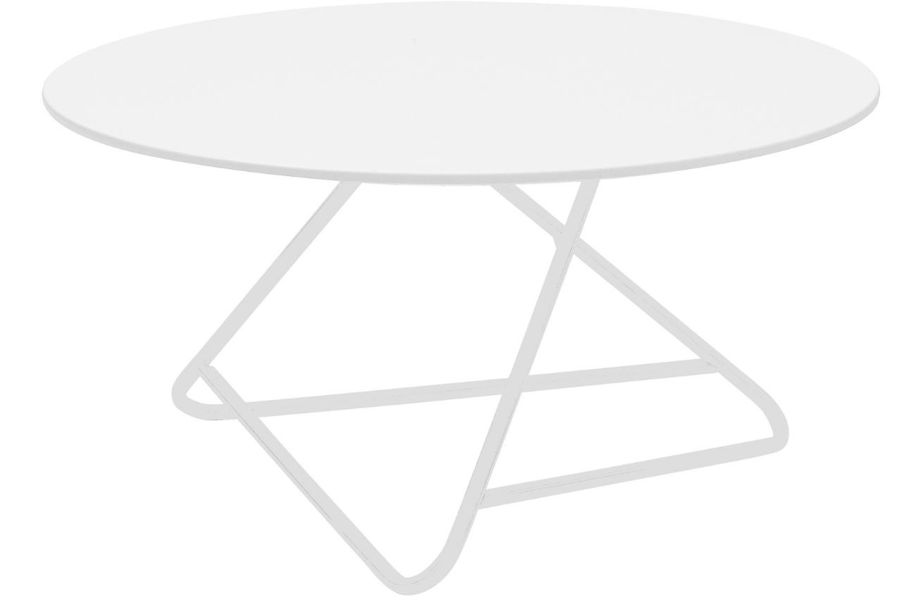 Bílý lakovaný konferenční stolek Softline Tribeca 75 cm s bílou podnoží Softline