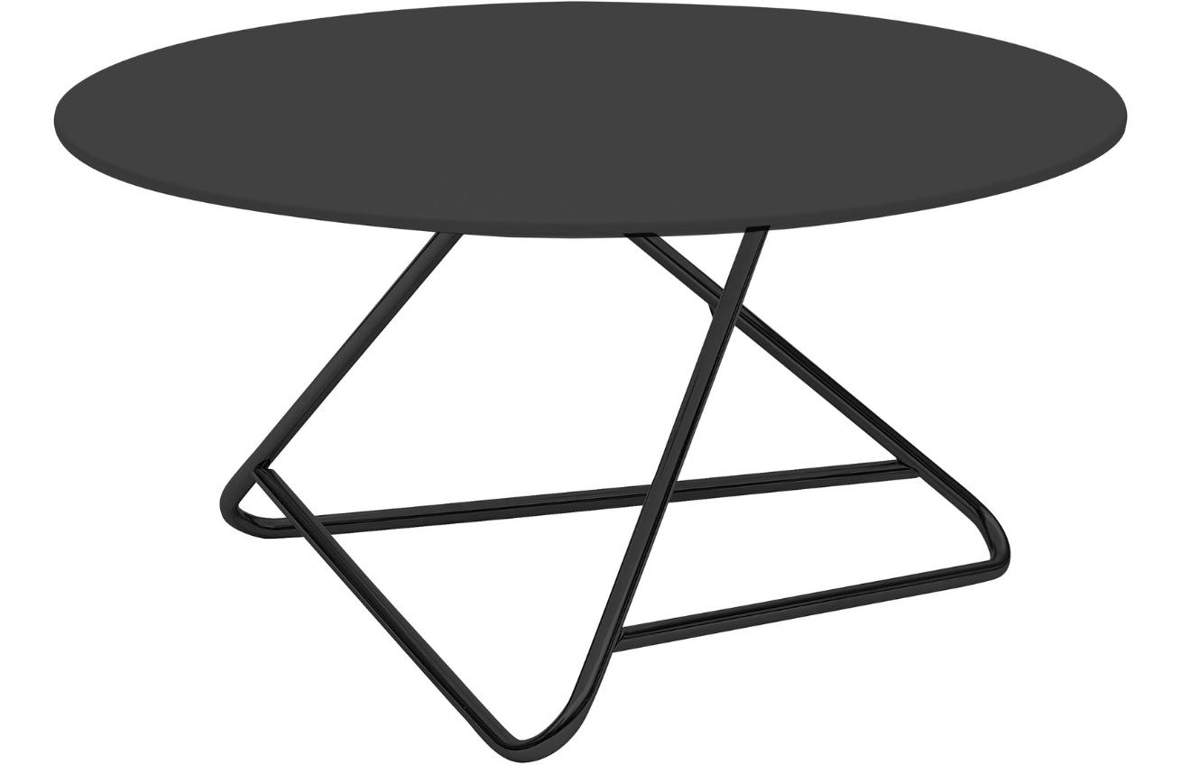 Černý lakovaný konferenční stolek Softline Tribeca 75 cm s černou podnoží Softline