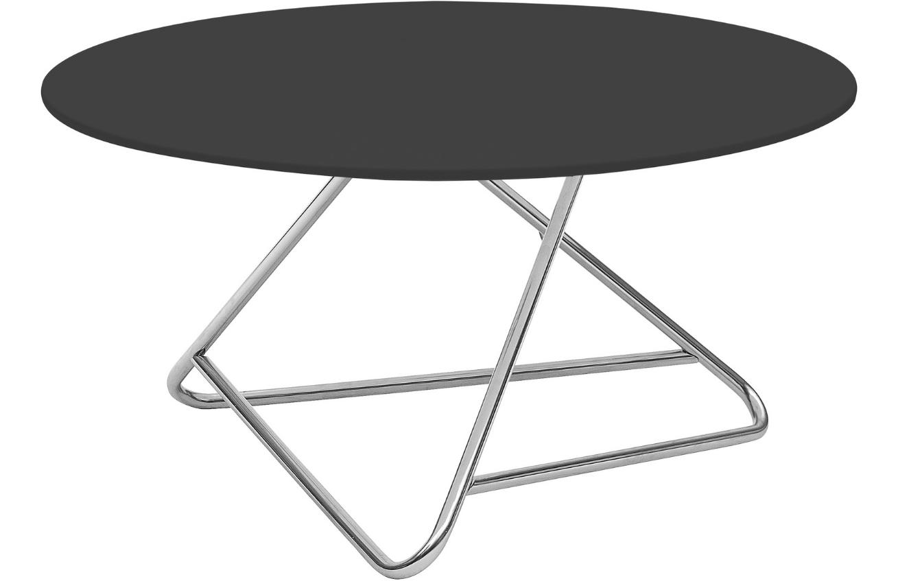 Černý lakovaný konferenční stolek Softline Tribeca 75 cm s chromovou podnoží Softline