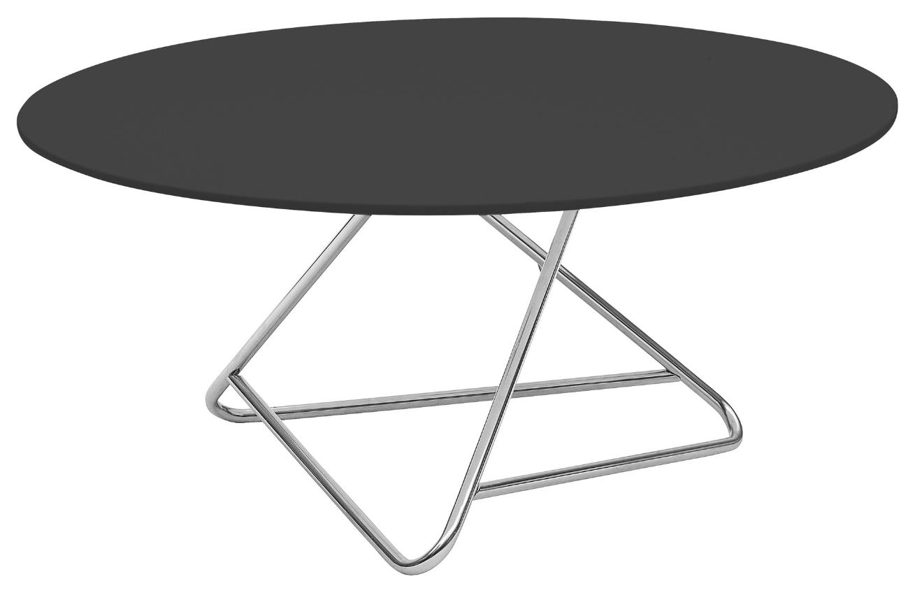 Černý lakovaný konferenční stolek Softline Tribeca 90 cm s chromovou podnoží Softline