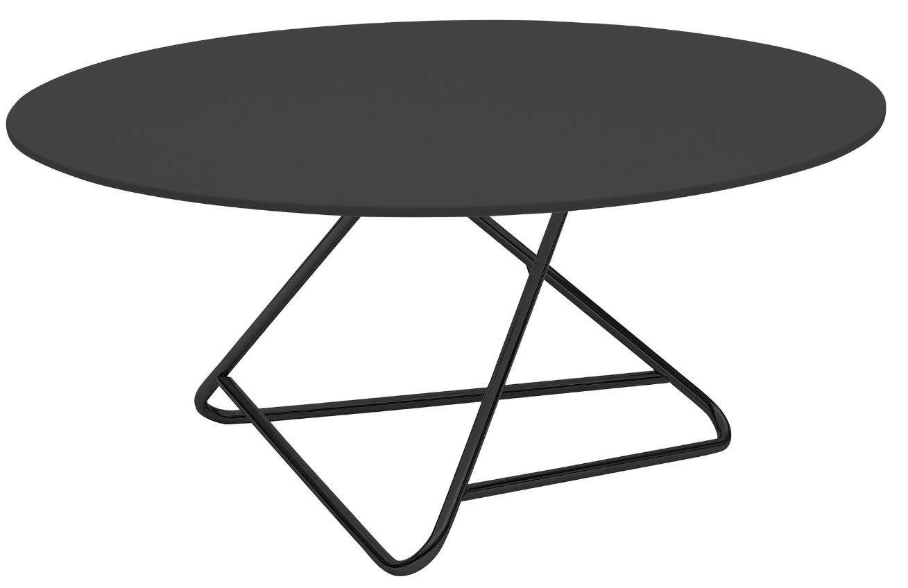 Černý lakovaný konferenční stolek Softline Tribeca 90 cm s černou podnoží Softline
