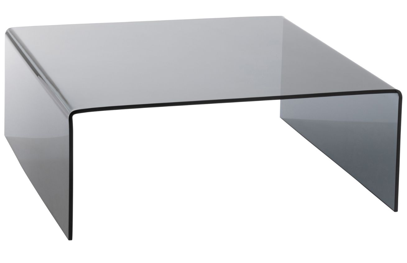 Černý skleněný konferenční stolek J-line Jarred 100 x 100 cm J-line