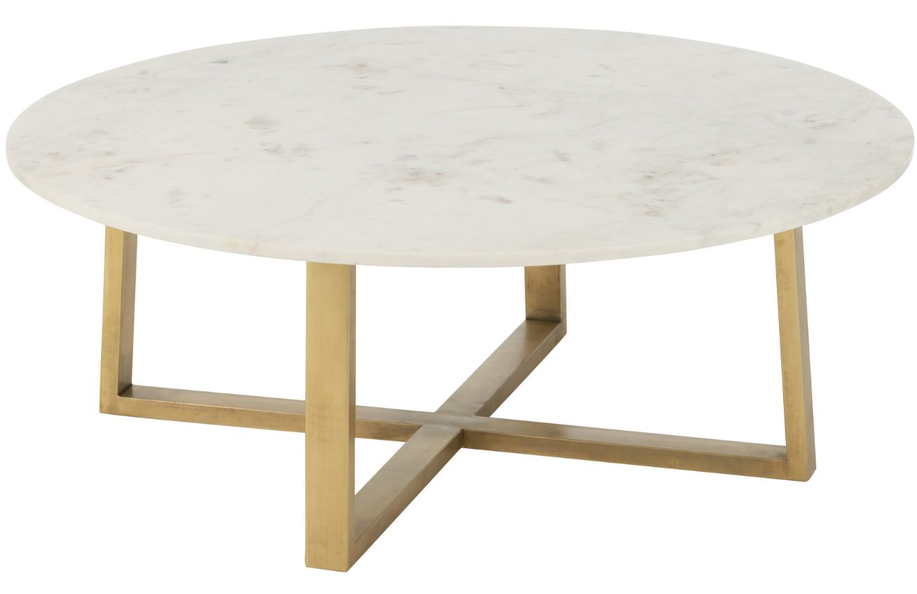 Bílý mramorový konferenční stolek J-line Kawat 107 cm J-line