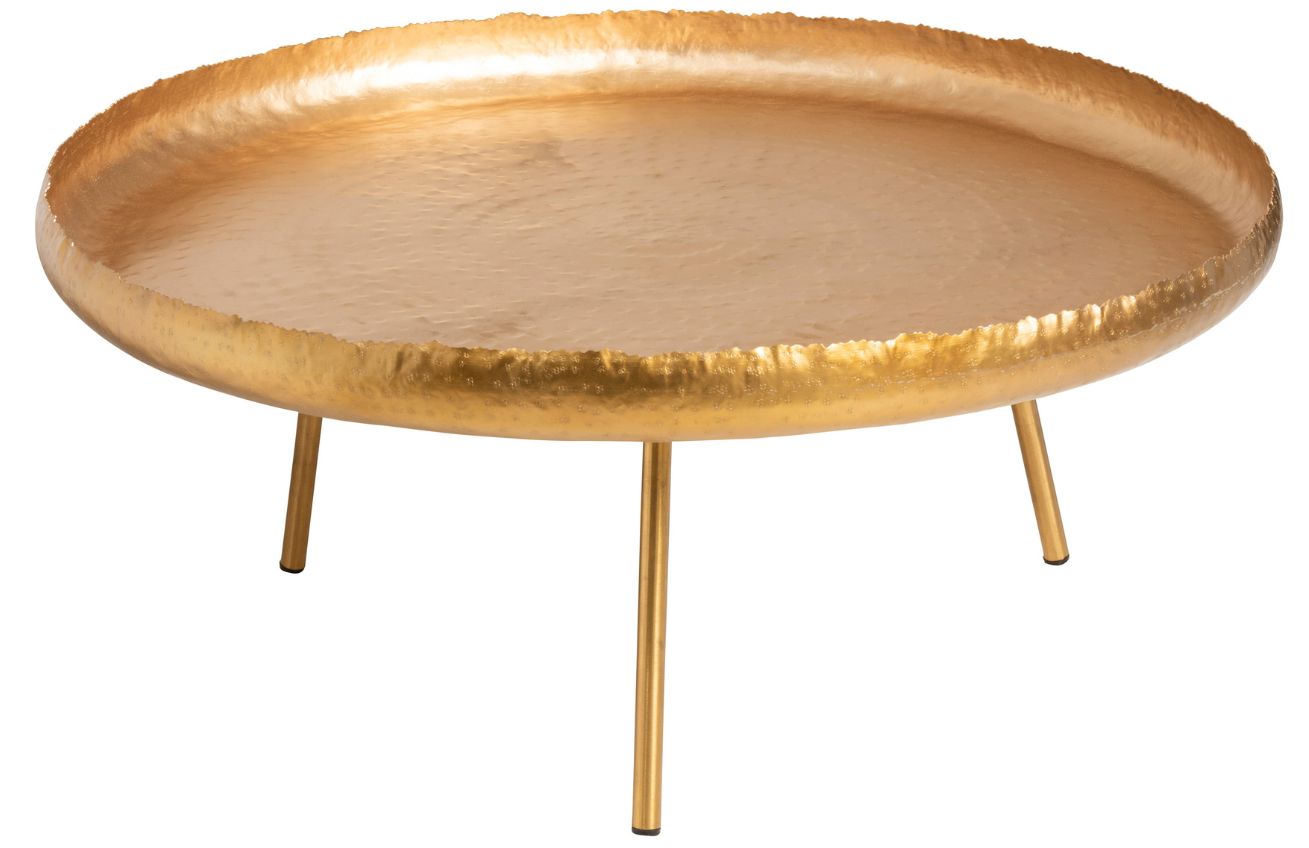 Zlatý kovový konferenční stolek J-line Borzot 84 cm J-line