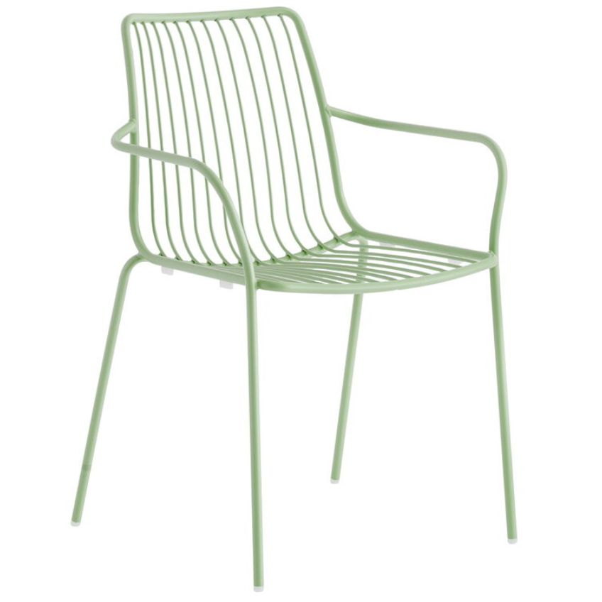 Pedrali Zelená kovová zahradní židle Nolita 3656 s područkami Pedrali