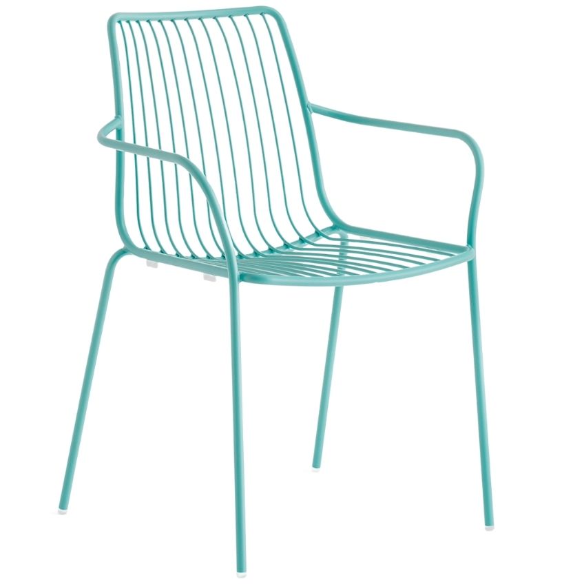 Pedrali Tyrkysová kovová zahradní židle Nolita 3656 s područkami Pedrali