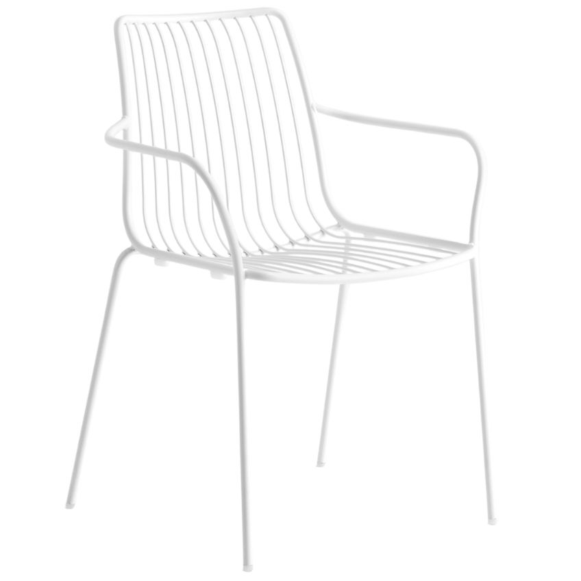 Pedrali Bílá kovová zahradní židle Nolita 3656 s područkami Pedrali
