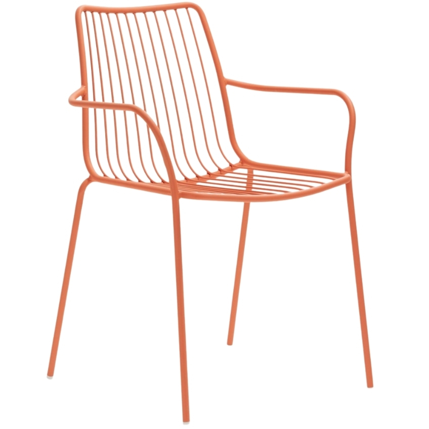 Pedrali Oranžová kovová zahradní židle Nolita 3656 s područkami Pedrali