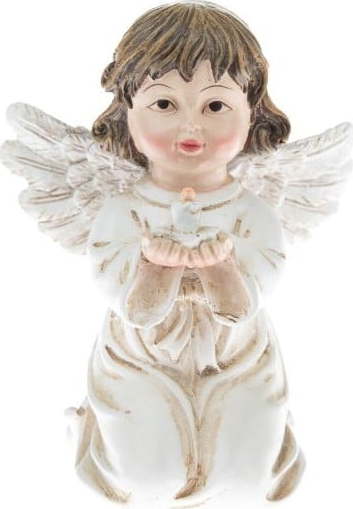 Bílá soška anděla s knihou Dakls