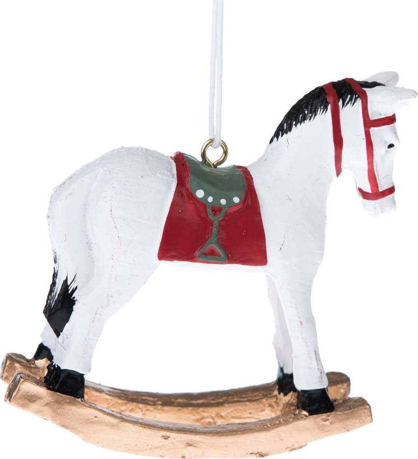 Bílá závěsná dekorace ve tvaru koně Dakls Dakls