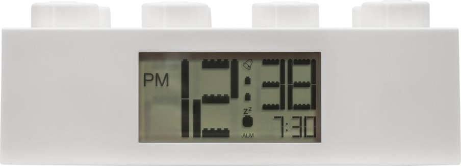 Bílé digitální hodiny s budíkem LEGO® Brick LEGO