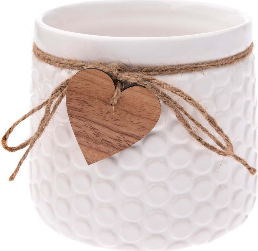 Bílý keramický květináč Dakls Mona