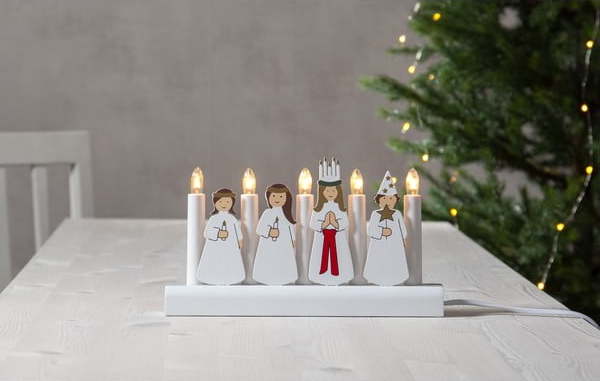 Bílý vánoční LED svícen Star Trading Julia