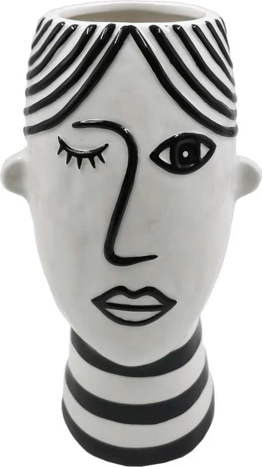 Černo-bílá porcelánová váza Mauro Ferretti Face