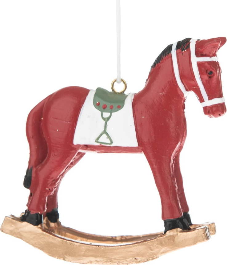 Červená závěsná dekorace ve tvaru koně Dakls Dakls