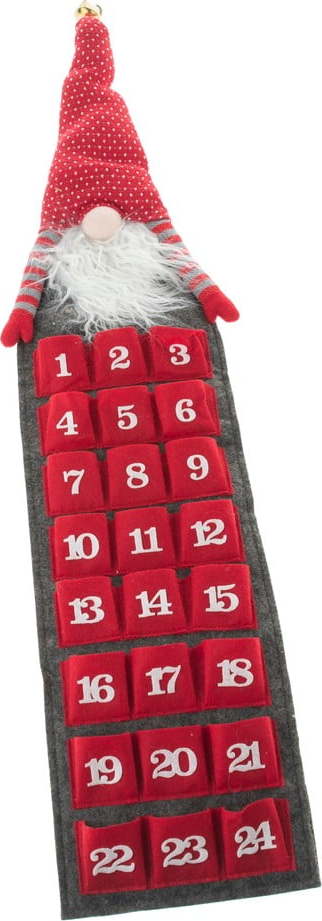 Červený textilní adventní kalendář Dakls