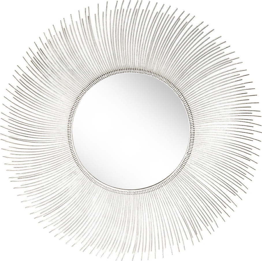 Nástěnné zrcadlo s kovovým rámem ve stříbrné barvě Westwing Collection Lilly