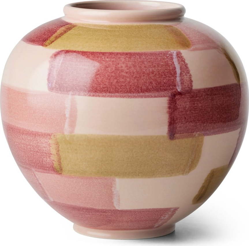Růžová keramická váza ø 21