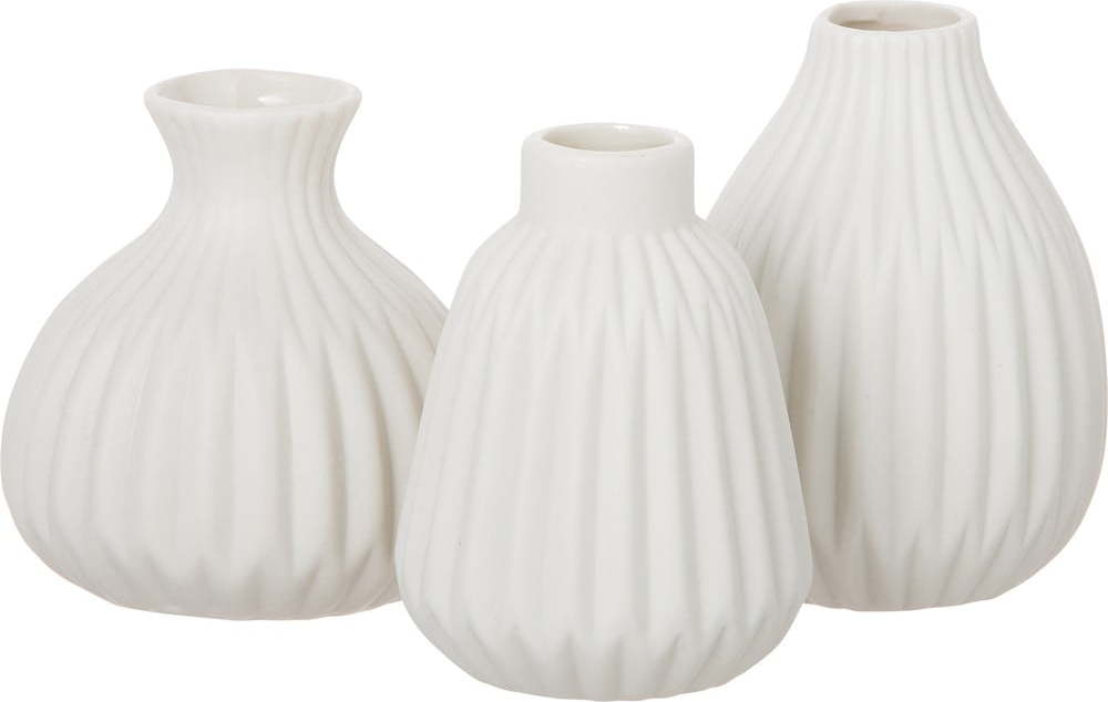 Sada 3 bílých porcelánových váz Westwing Collection Palo Westwing Collection
