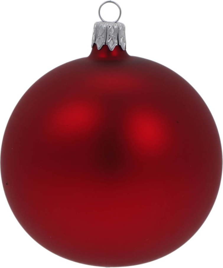 Sada 4 červených skleněných vánočních ozdob Ego Dekor Ego Dekor