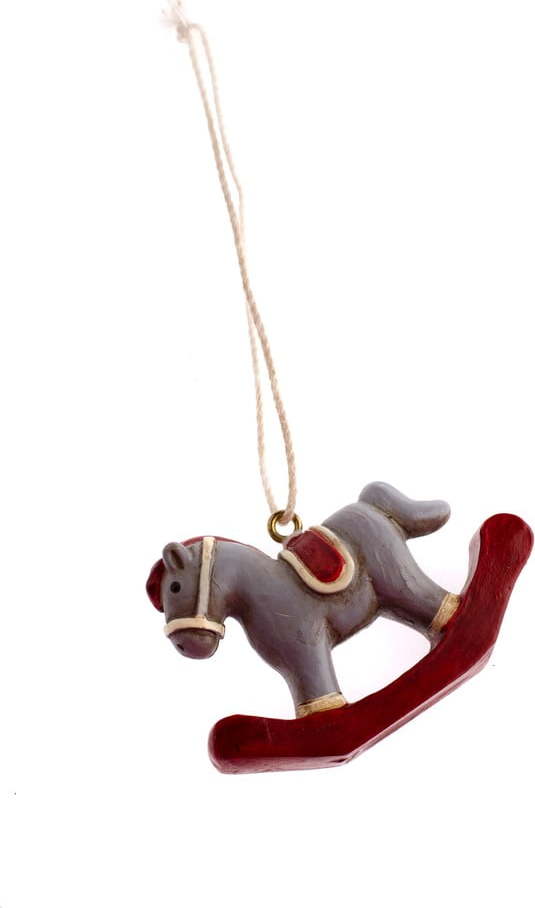 Šedá závěsná vánoční ozdoba houpacího koníka Dakls Dakls