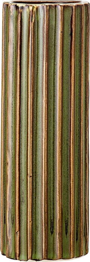 Zelená váza z kameniny Bloomingville Stripes