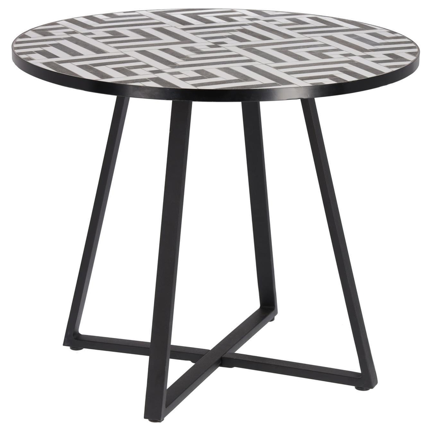 Černo bílý keramický zahradní stůl Kave Home Tella 90 cm Kave Home