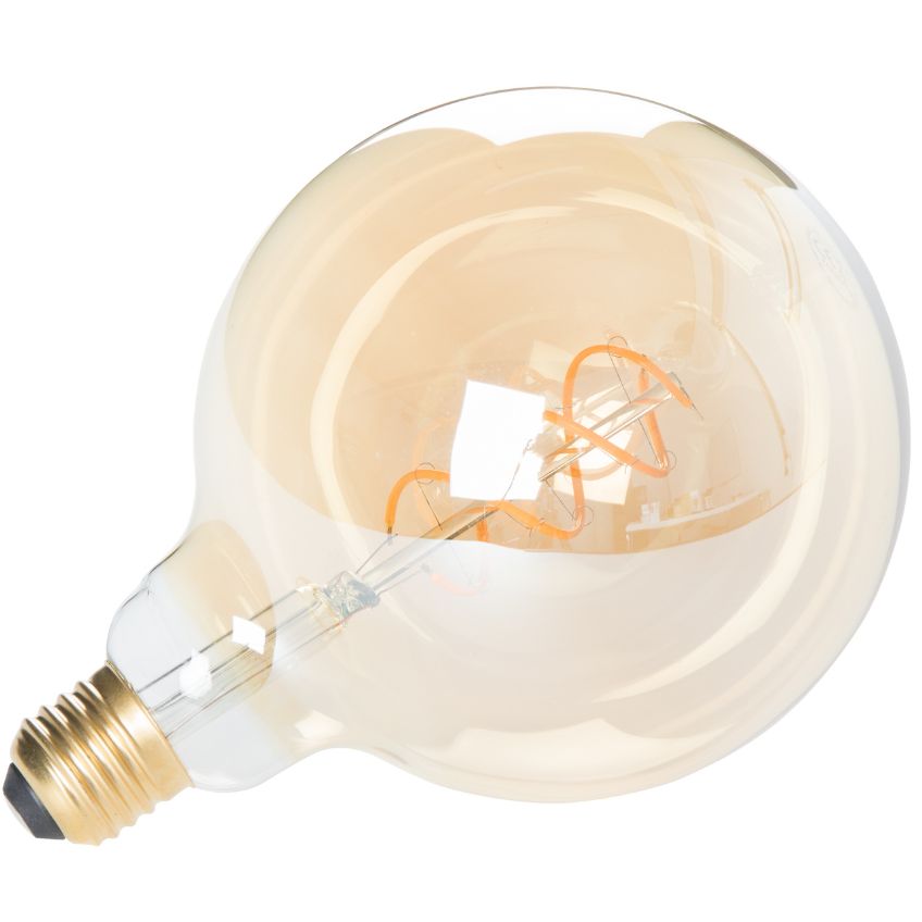 White Label Jantarově hnědá LED žárovka WLL BULB GLOBE XL E27 5W White Label