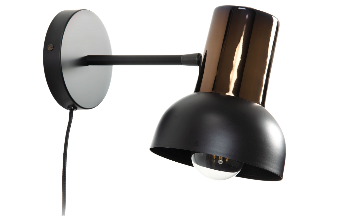 Černo měděná kovová nástěnná lampa Kave Home Amina 20 cm Kave Home