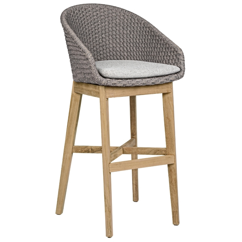 Šedá pletená zahradní barová židle Bizzotto Crochela 110 cm Bizzotto