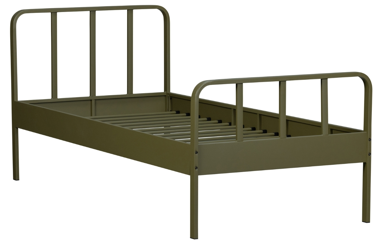 Hoorns Tmavě zelená kovová postel Sheldon 90 x 200 cm Hoorns