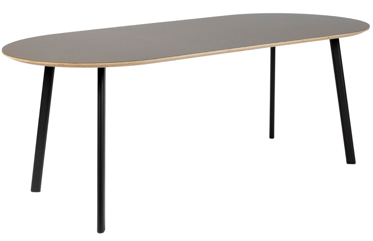 Šedý oválný jídelní stůl Banne Oval 200 x 90 cm Banne