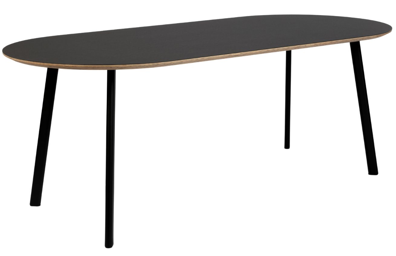 Černý oválný jídelní stůl Banne Oval 200 x 90 cm Banne