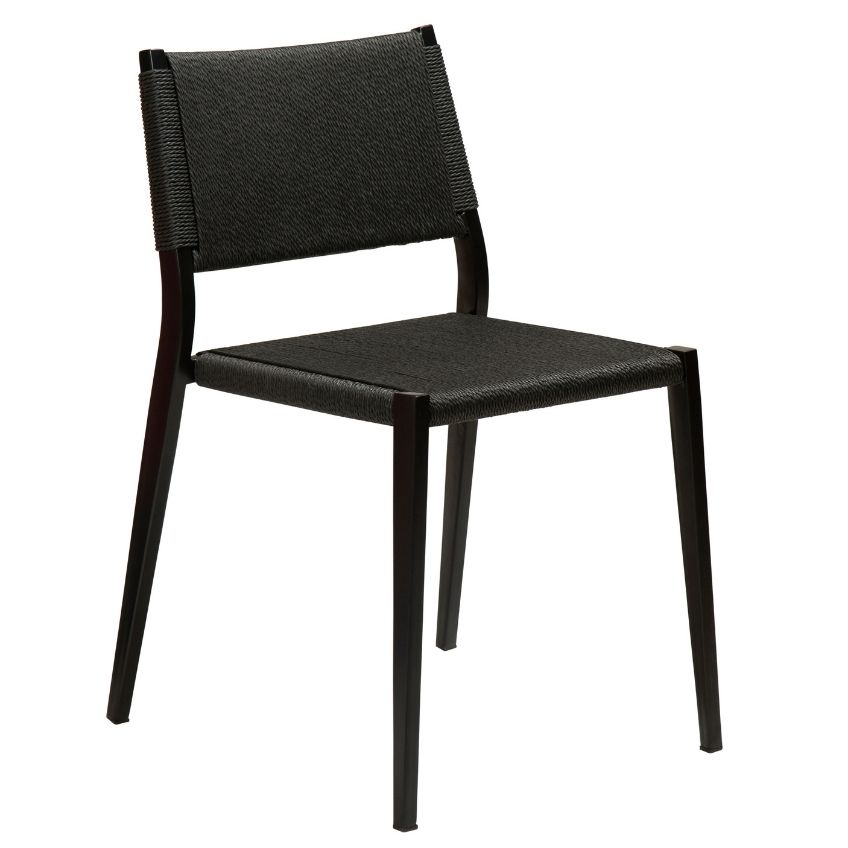 ​​​​​Dan-Form Černá kovová jídelní židle DanForm Loop s výpletem ​​​​​Dan-Form