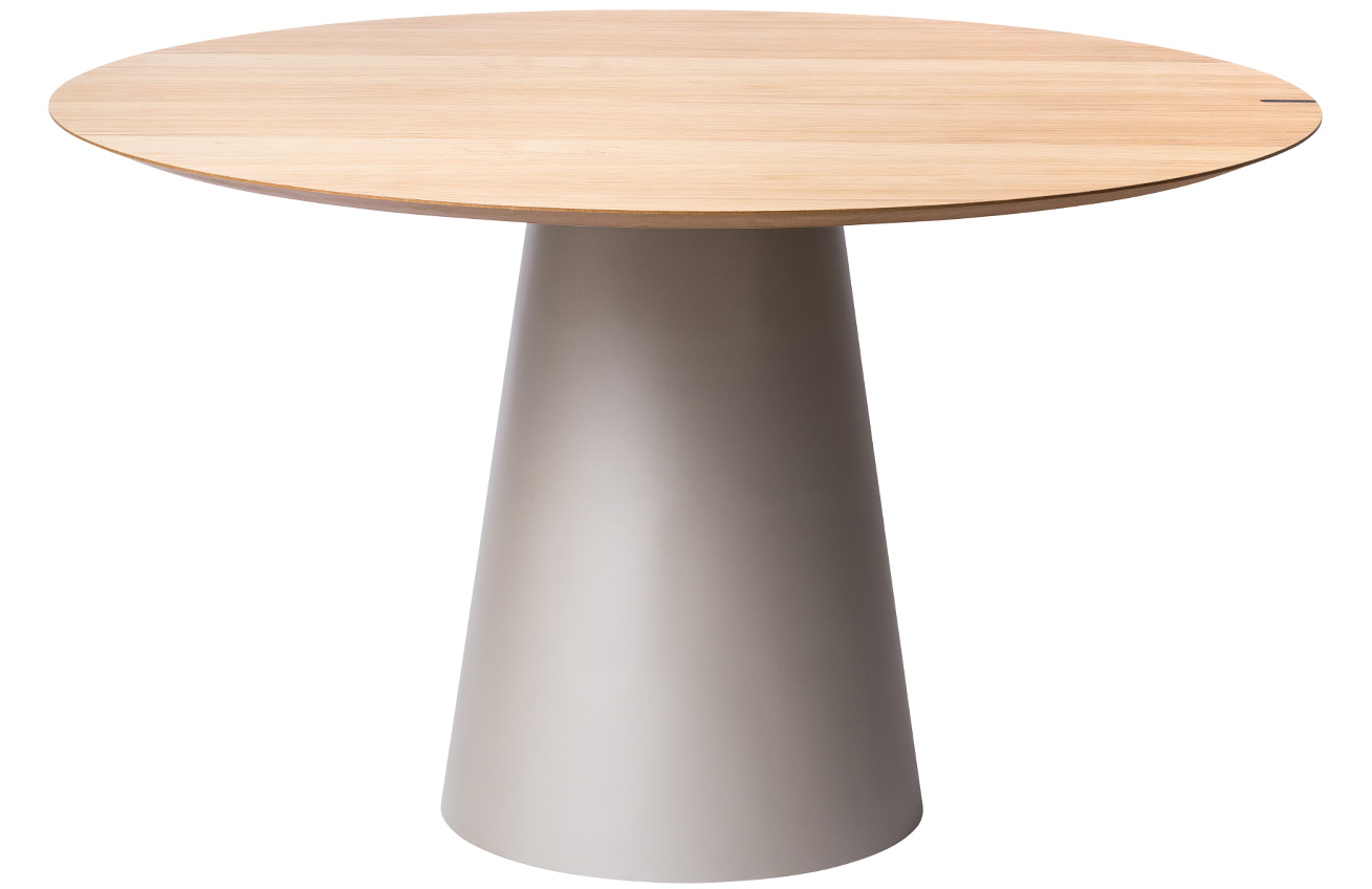 Dubový jídelní stůl Marco Barotti Tivoli 130 cm s matnou stříbrnou podnoží Marco Barotti