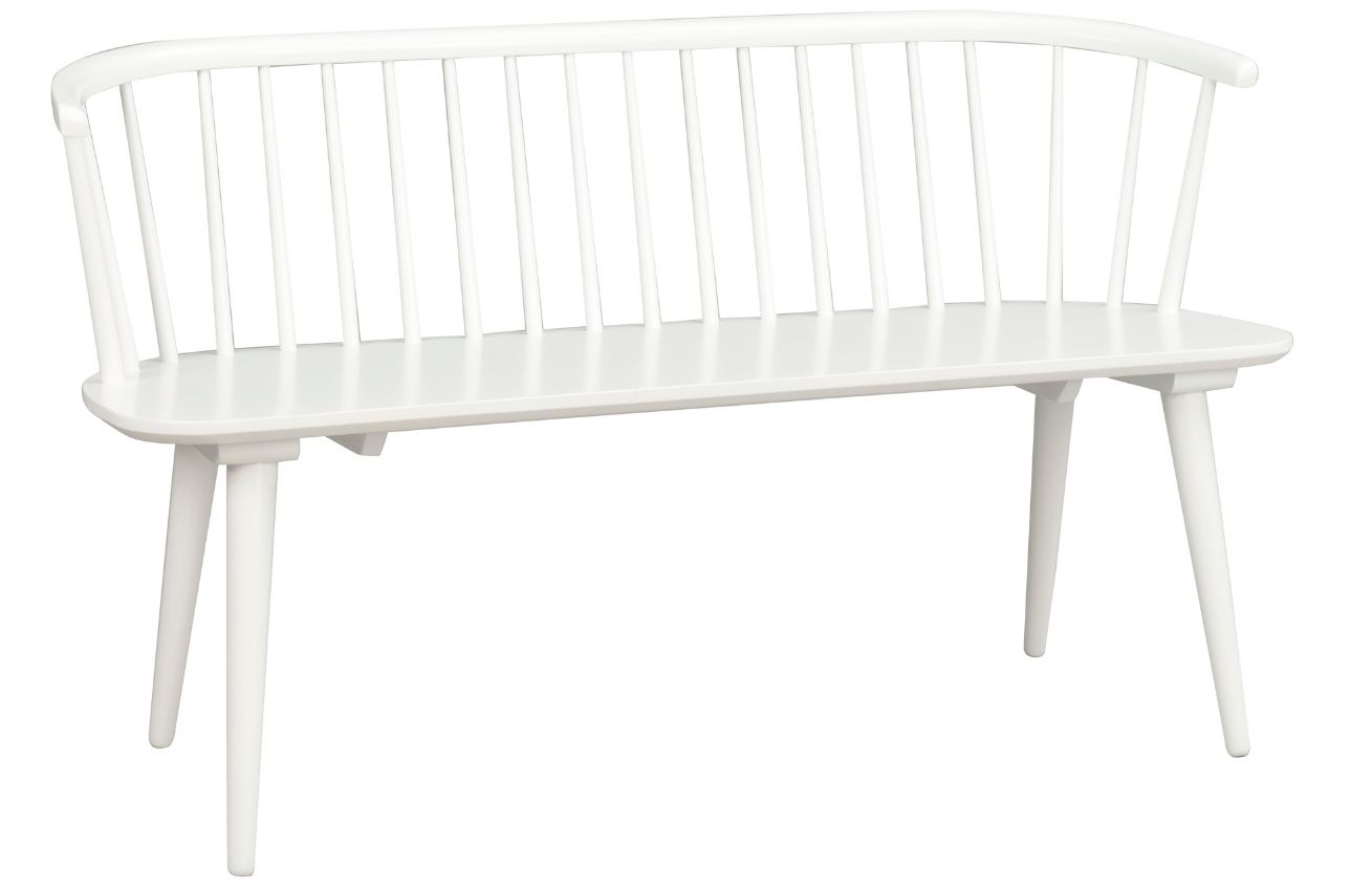 Bílá dřevěná jídelní lavice ROWICO CARMEN 134 cm Rowico