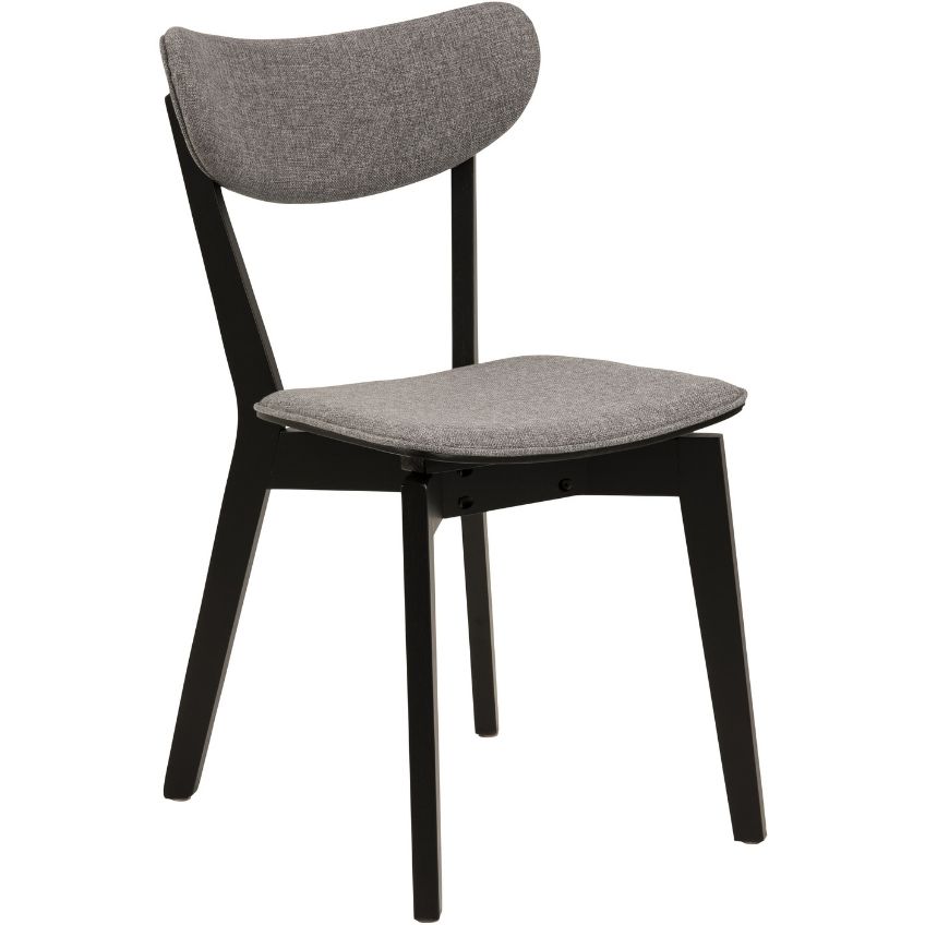 Scandi Šedá látková jídelní židle s dřevěnou podnoží Diaz Scandi