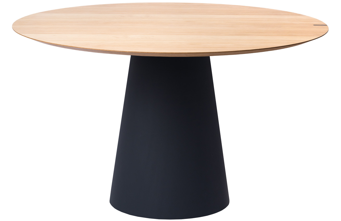 Dubový jídelní stůl Marco Barotti Tivoli 130 cm s matnou černou podnoží Marco Barotti