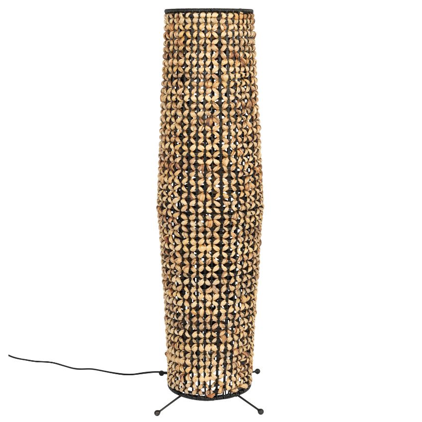 Černá kovová stojací lampa DUTCHBONE Hyacint 93 cm s výpletem Dutchbone