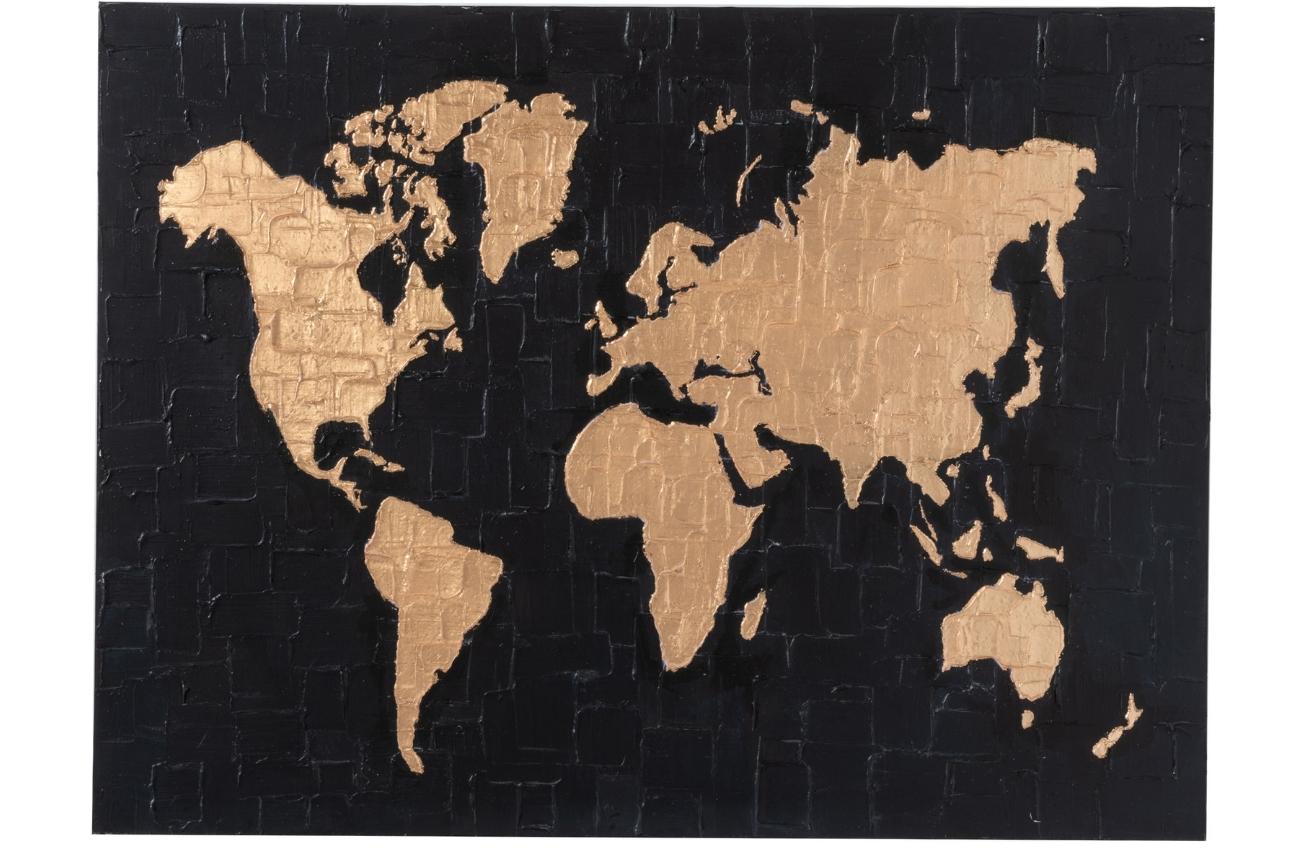 Fermob Černý obraz J-Line Honua s motivem zeměkoule 90 x 120 cm Fermob