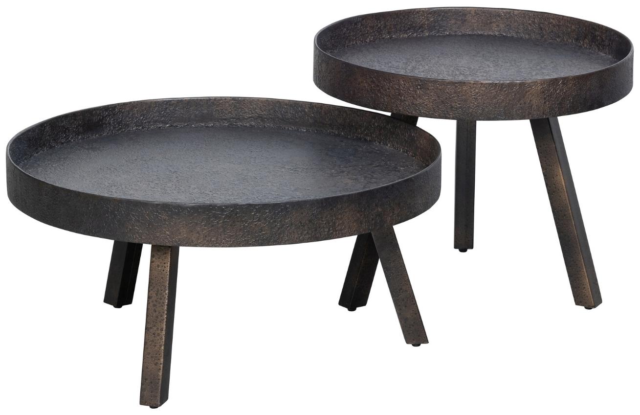 Hoorns Set dvou černých kovových konferenčních stolků Brody 74 / 58 cm Hoorns