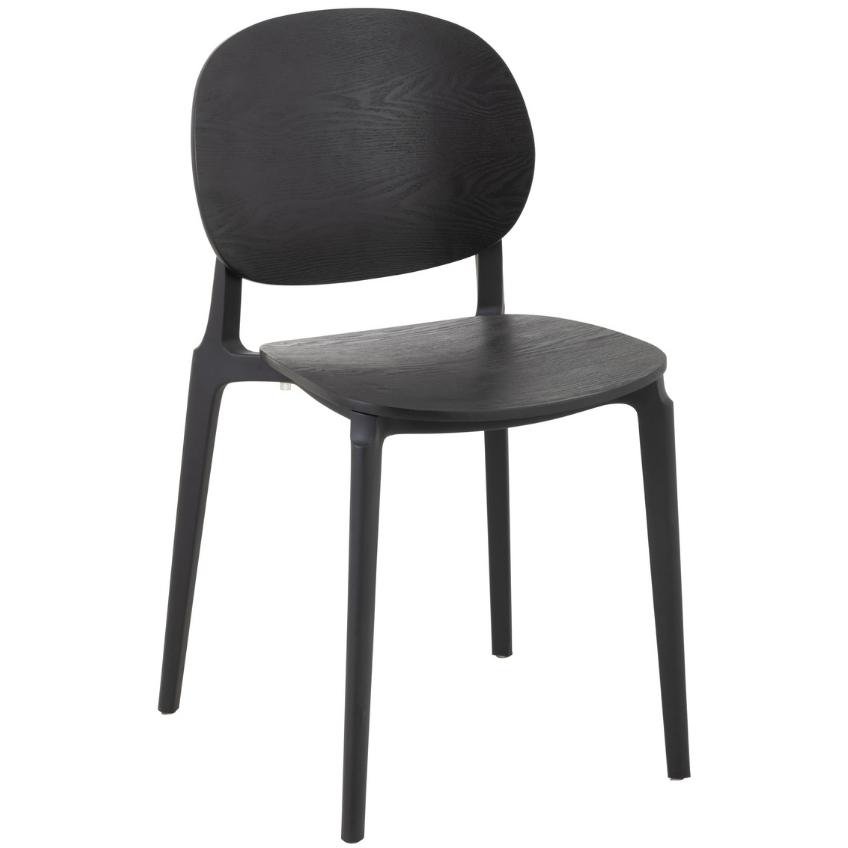 Černá dřevěná jídelní židle J-Line Matt J-line