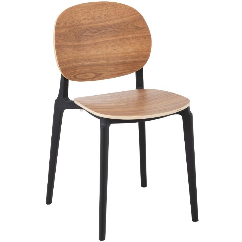 Hnědá dřevěná jídelní židle J-Line Matt J-line
